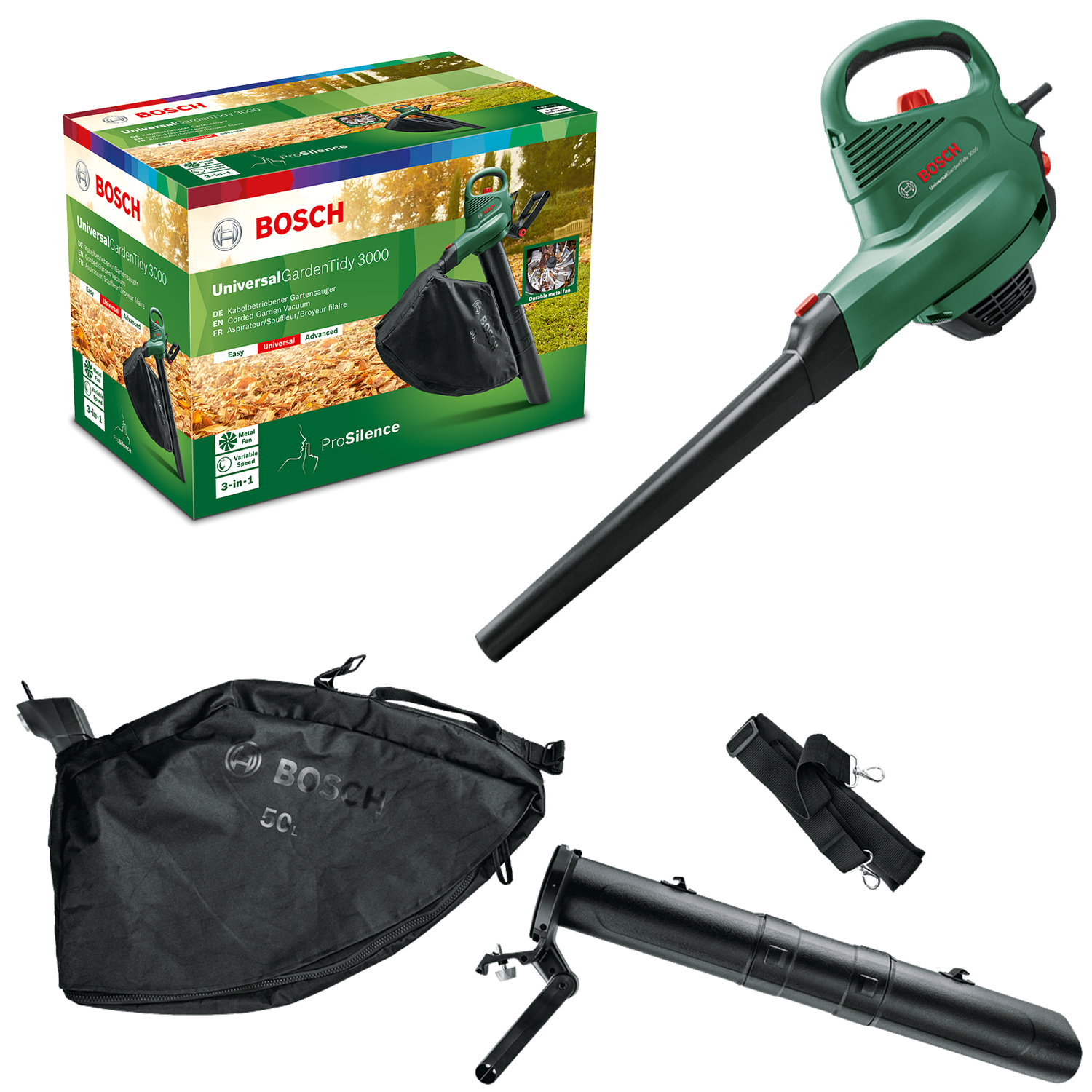 3 in 1 Electric Backpack Blower Vac, 2300W